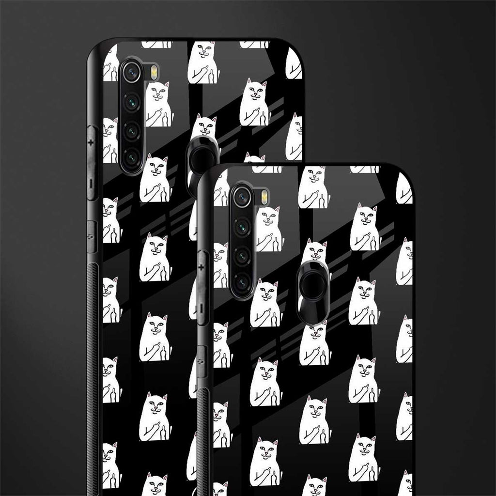 middle finger cat meme glass case for redmi note 8 image-2