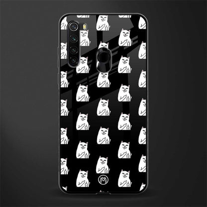 middle finger cat meme glass case for redmi note 8 image