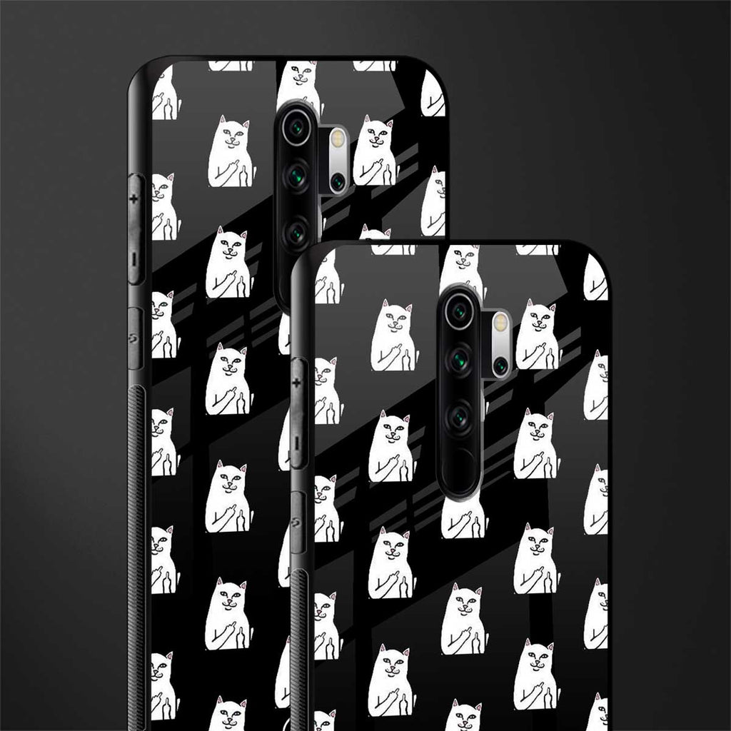middle finger cat meme glass case for redmi note 8 pro image-2