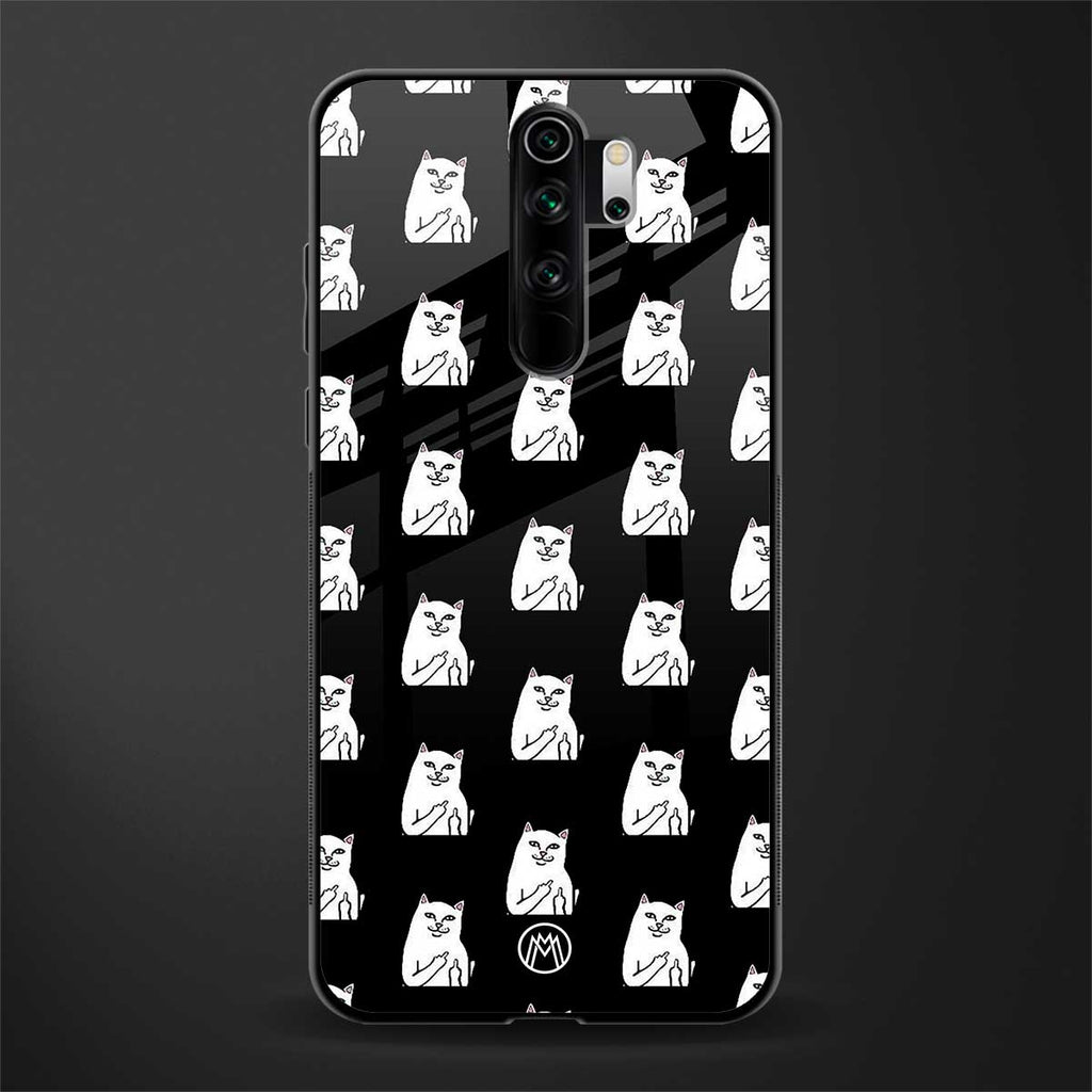 middle finger cat meme glass case for redmi note 8 pro image