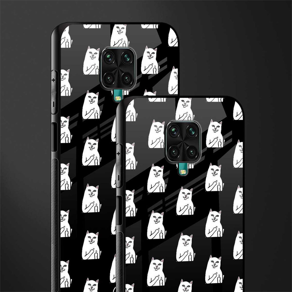 middle finger cat meme glass case for redmi note 9 pro image-2