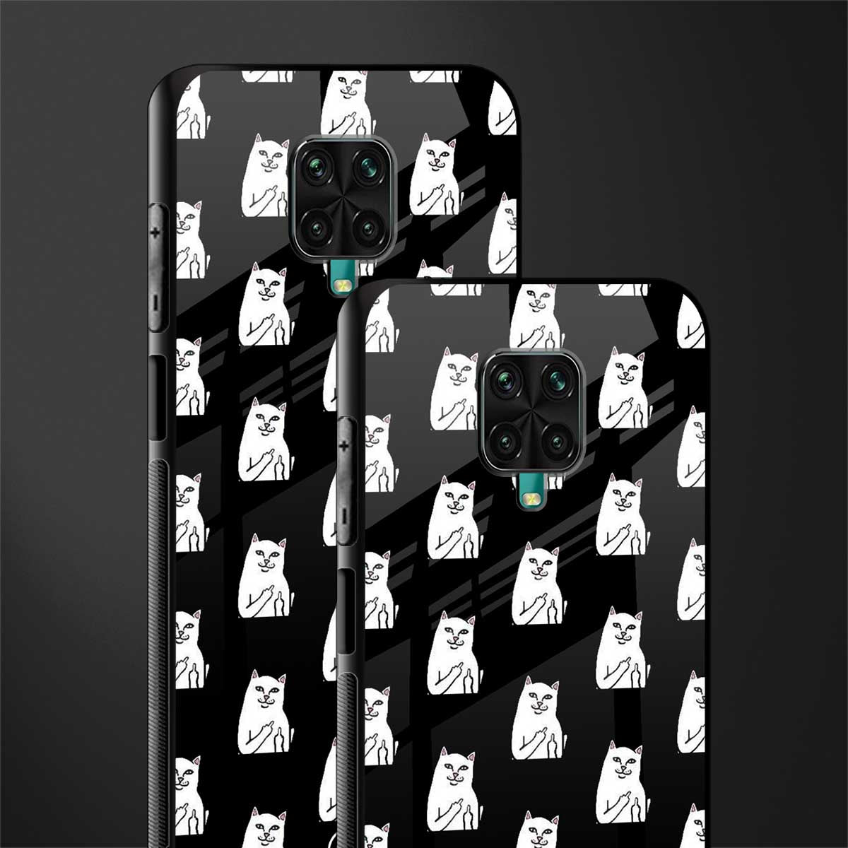middle finger cat meme glass case for redmi note 9 pro image-2