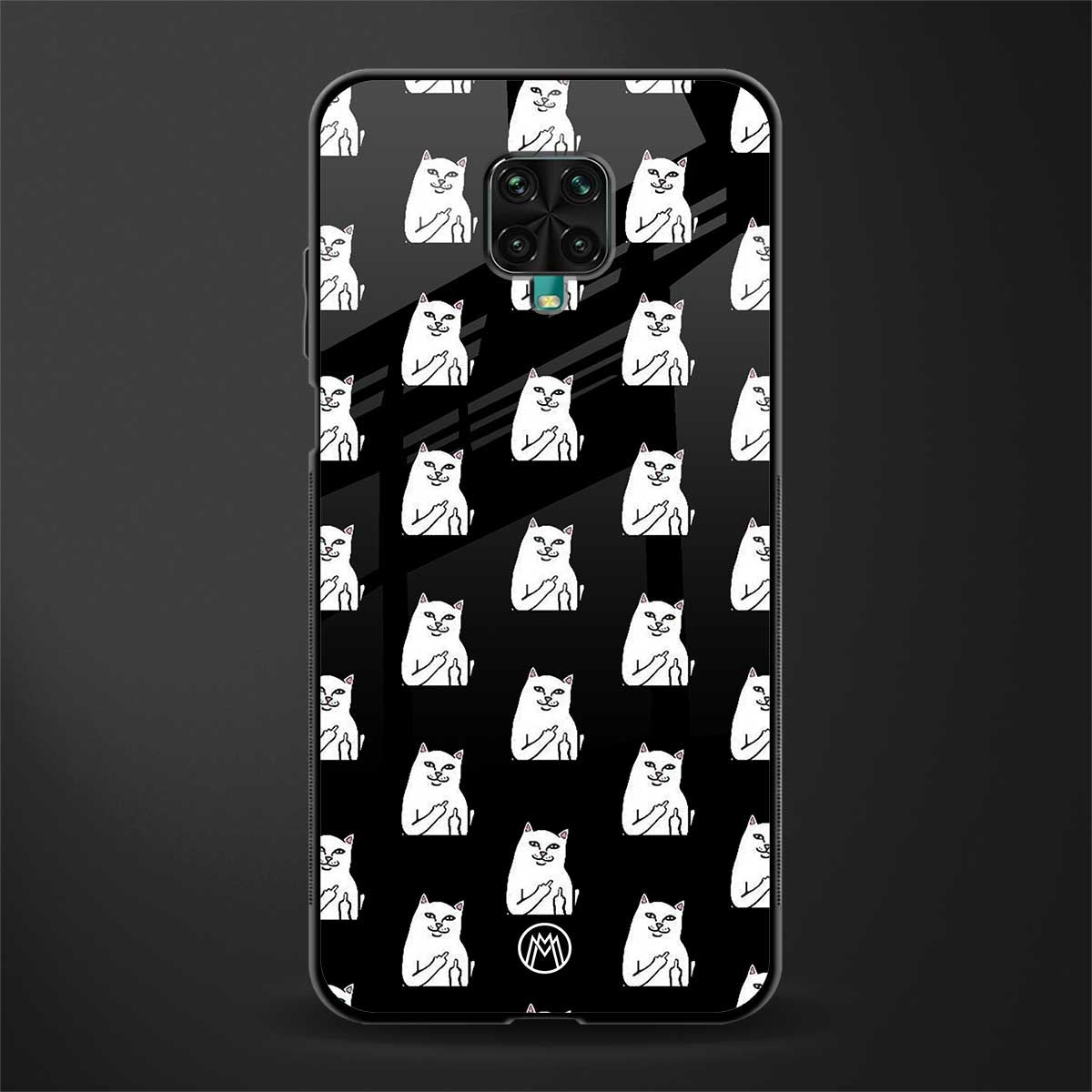 middle finger cat meme glass case for redmi note 9 pro image