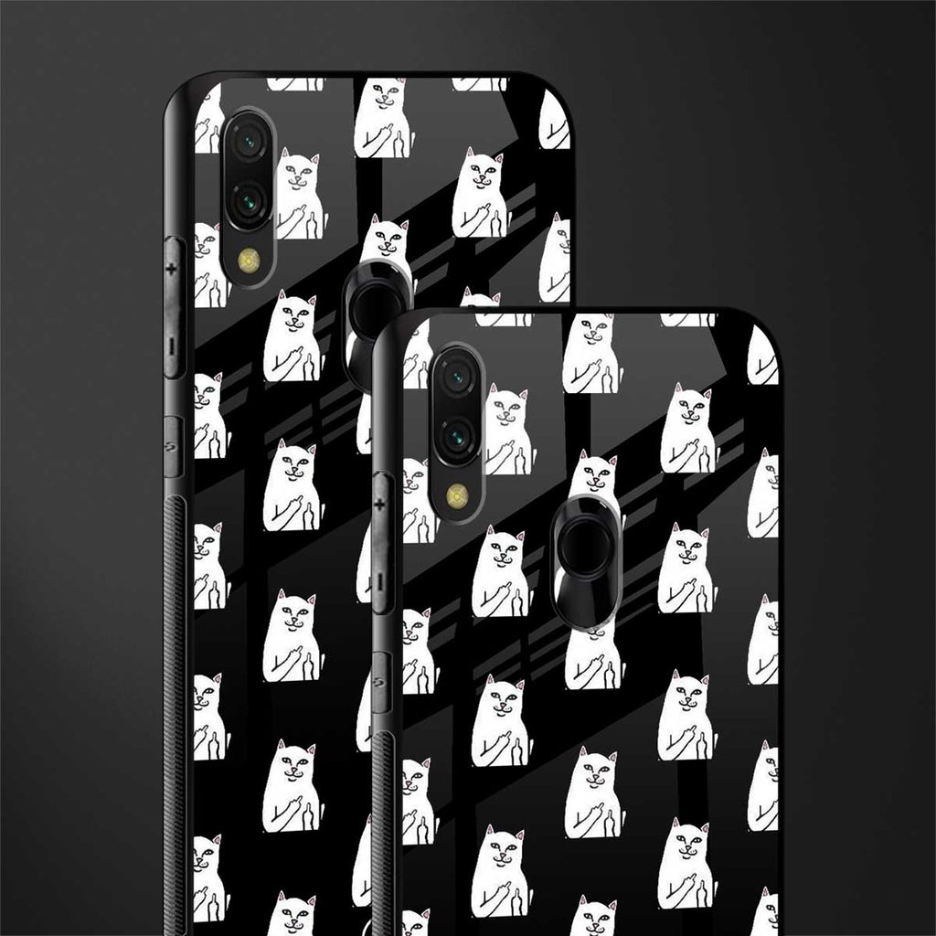 middle finger cat meme glass case for redmi note 7 image-2