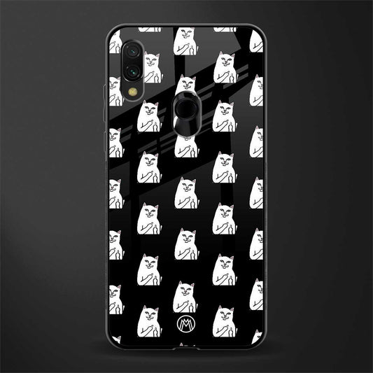 middle finger cat meme glass case for redmi note 7 pro image