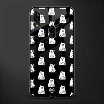 middle finger cat meme glass case for redmi y3 image