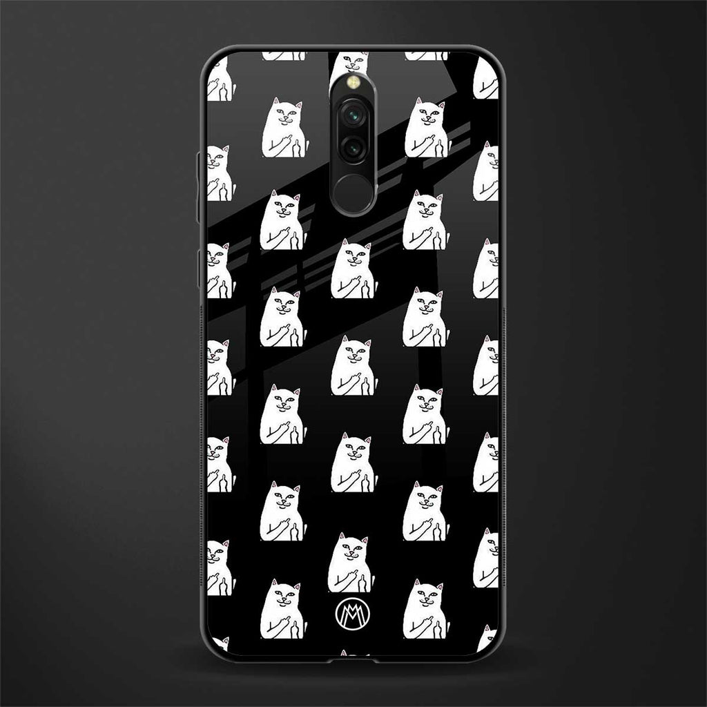 middle finger cat meme glass case for redmi 8 image