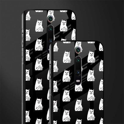 middle finger cat meme glass case for redmi k20 pro image-2