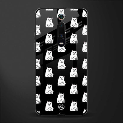 middle finger cat meme glass case for redmi k20 pro image