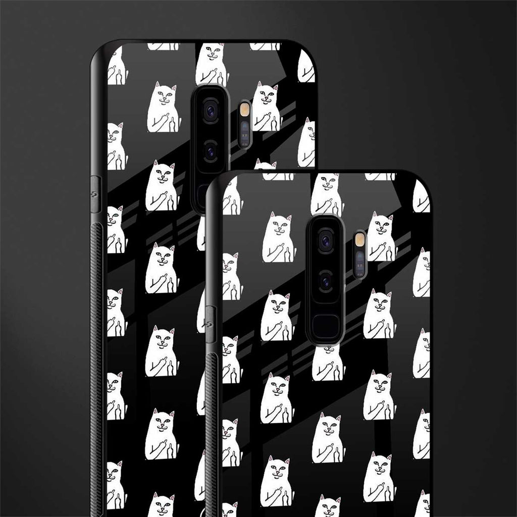 middle finger cat meme glass case for samsung galaxy s9 plus image-2