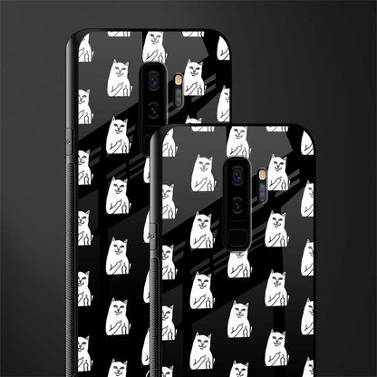 middle finger cat meme glass case for samsung galaxy s9 plus image-2