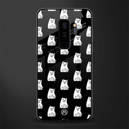 middle finger cat meme glass case for samsung galaxy s9 plus image
