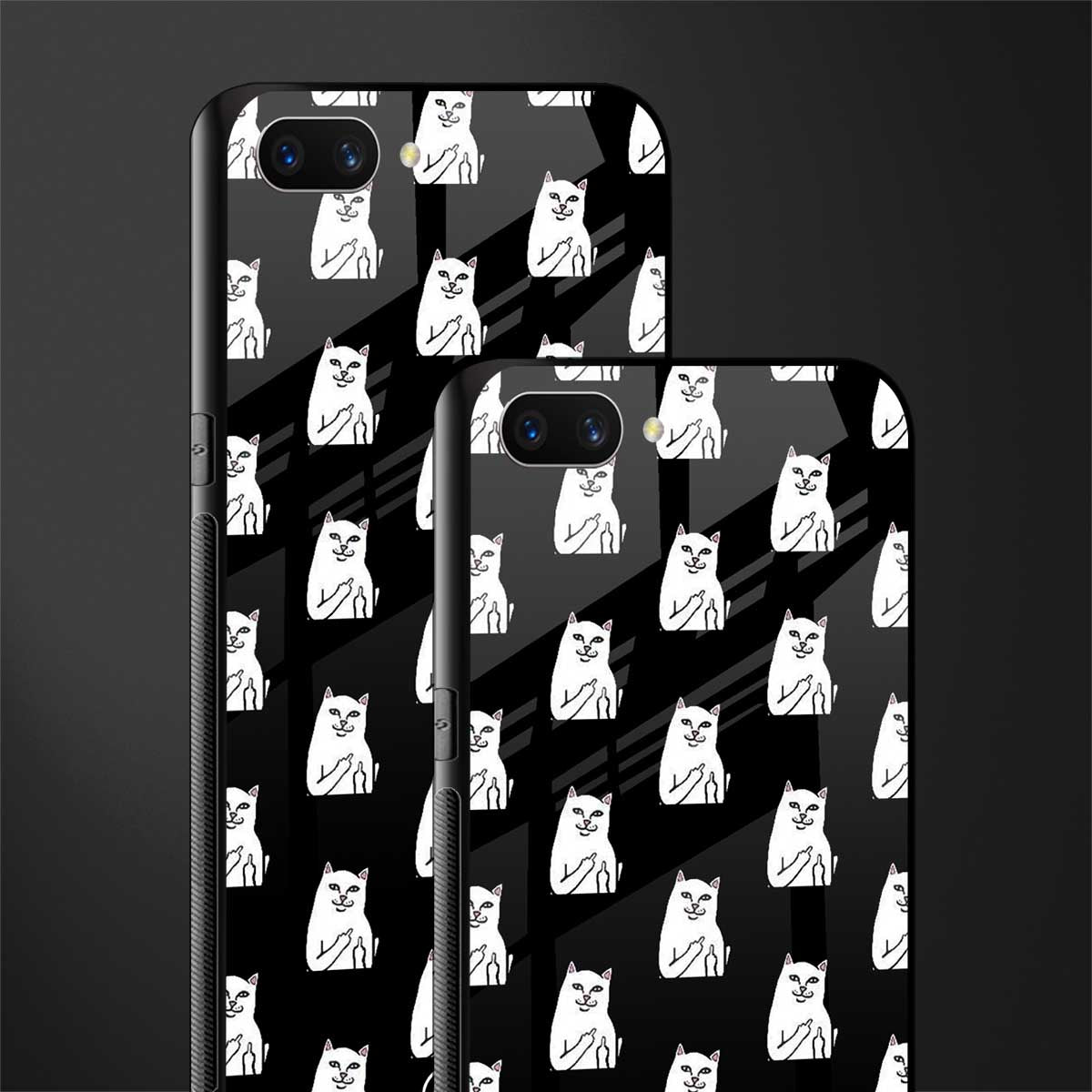 middle finger cat meme glass case for realme c1 image-2