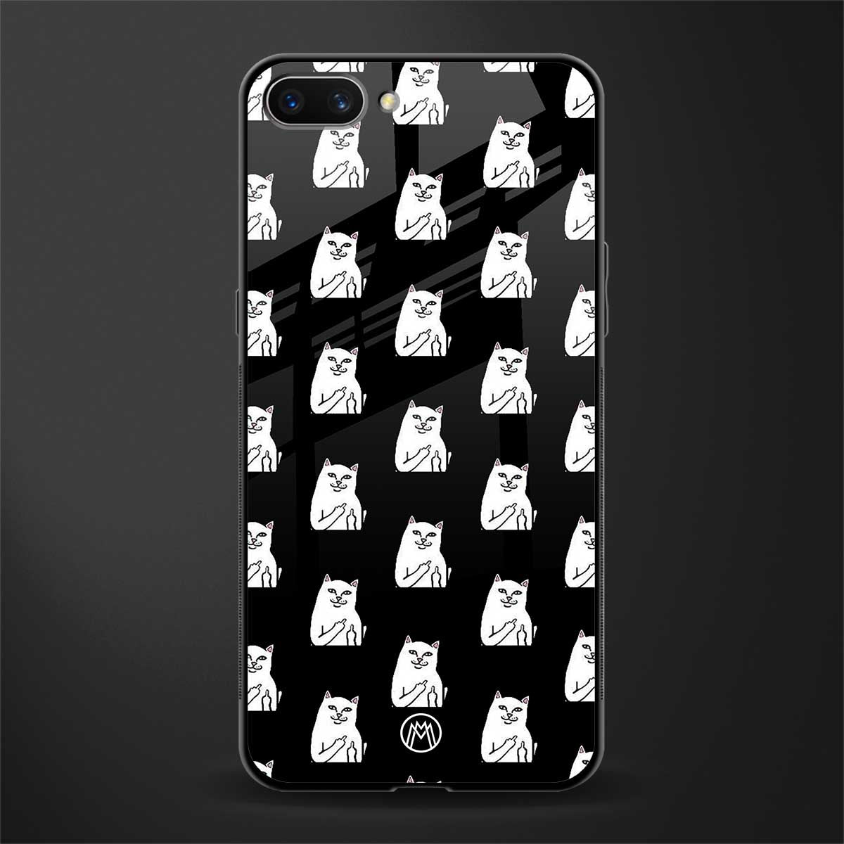 middle finger cat meme glass case for realme c1 image