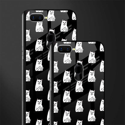 middle finger cat meme glass case for realme 2 pro image-2