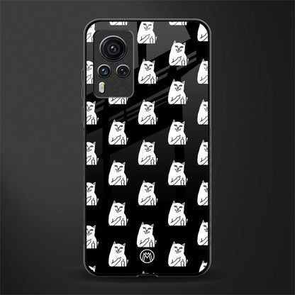 middle finger cat meme glass case for vivo x60 pro image