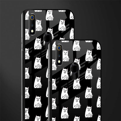 middle finger cat meme glass case for realme 3 pro image-2