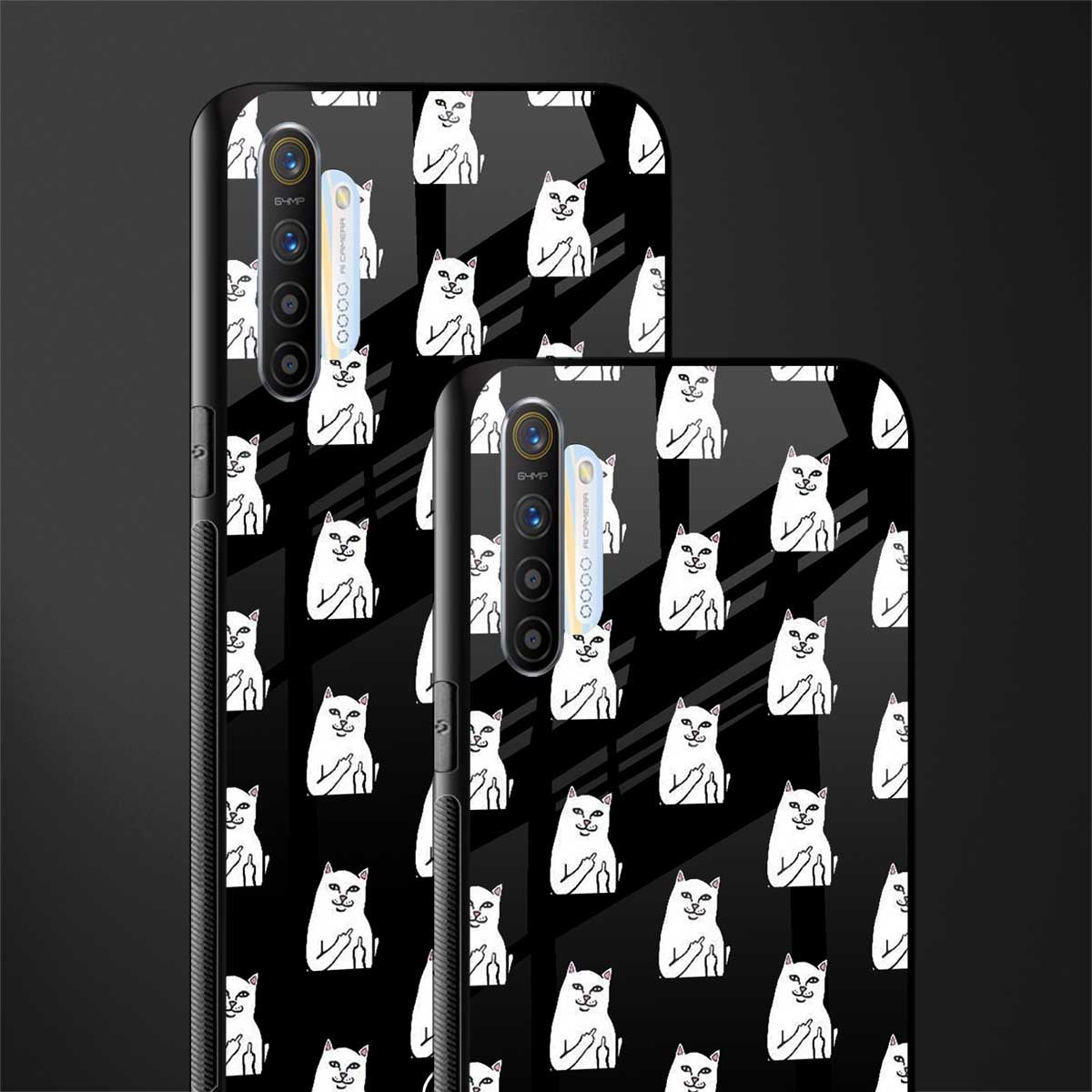 middle finger cat meme glass case for realme x2 image-2