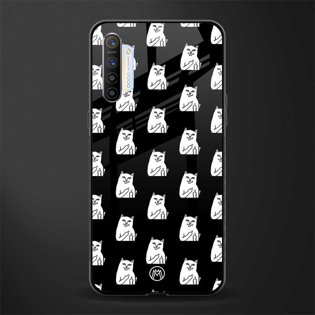 middle finger cat meme glass case for realme x2 image