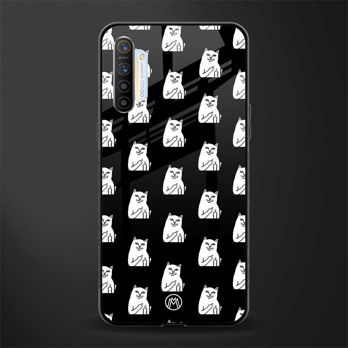 middle finger cat meme glass case for realme x2 image