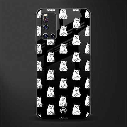 middle finger cat meme glass case for vivo v19 image
