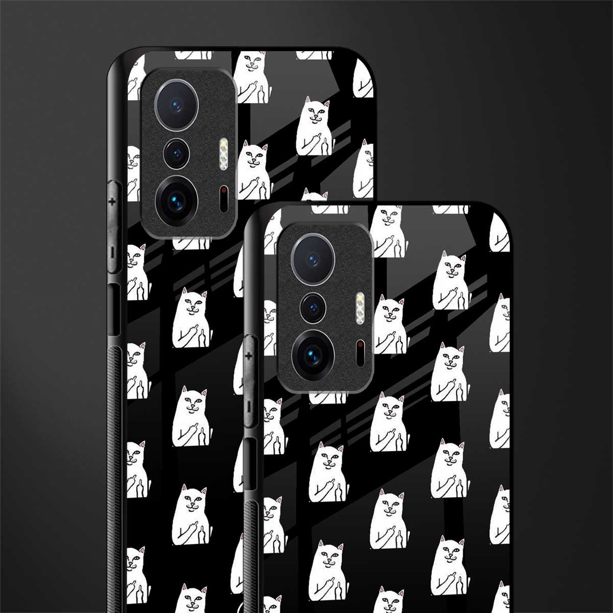 middle finger cat meme glass case for mi 11t pro 5g image-2