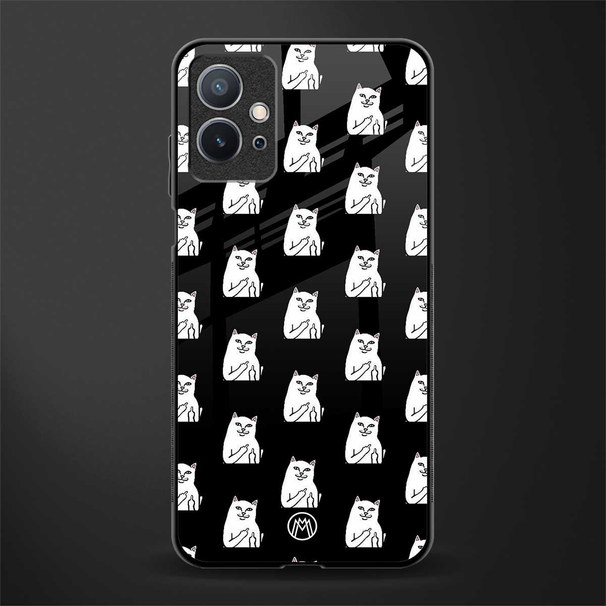 middle finger cat meme glass case for vivo t1 5g image