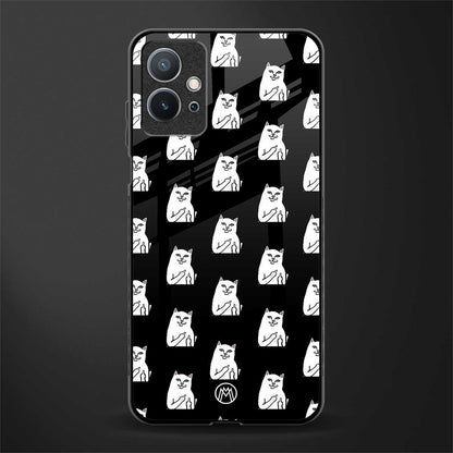 middle finger cat meme glass case for vivo t1 5g image