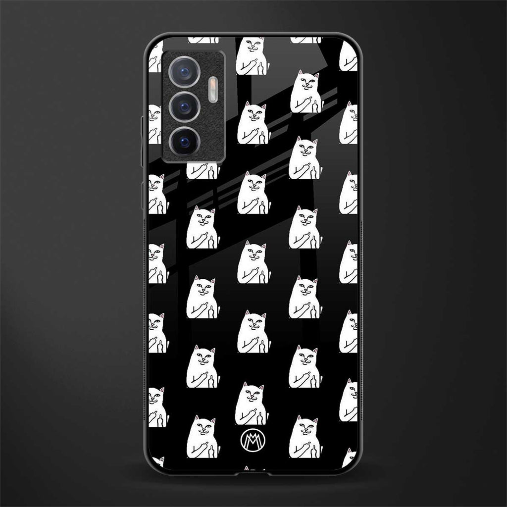 middle finger cat meme glass case for vivo v23e image