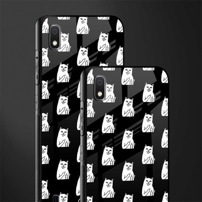 middle finger cat meme glass case for samsung galaxy a10 image-2