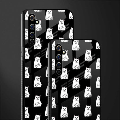 middle finger cat meme glass case for realme x50 pro image-2