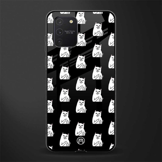 middle finger cat meme glass case for samsung galaxy a91 image