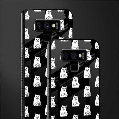 middle finger cat meme glass case for samsung galaxy note 9 image-2
