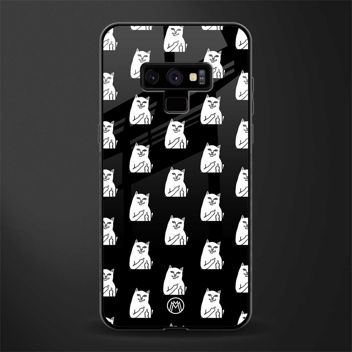 middle finger cat meme glass case for samsung galaxy note 9 image