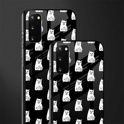 middle finger cat meme glass case for samsung galaxy s20 image-2