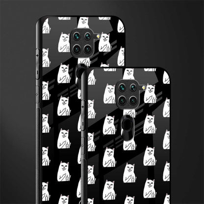 middle finger cat meme glass case for redmi note 9 image-2