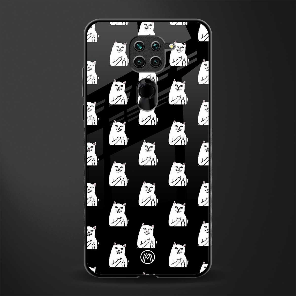 middle finger cat meme glass case for redmi note 9 image