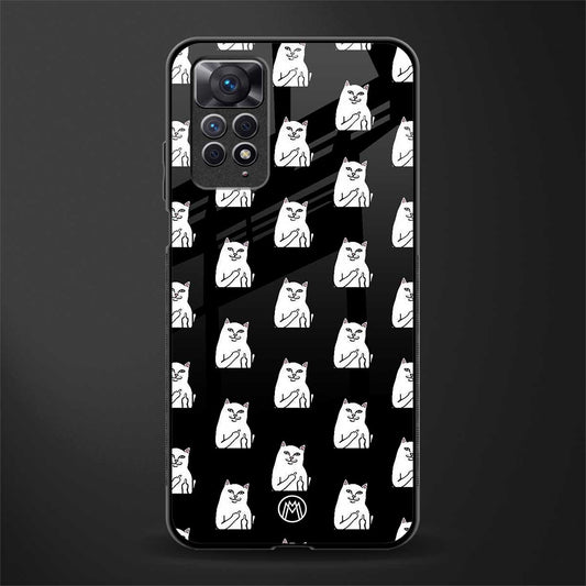 middle finger cat meme glass case for redmi note 11s image