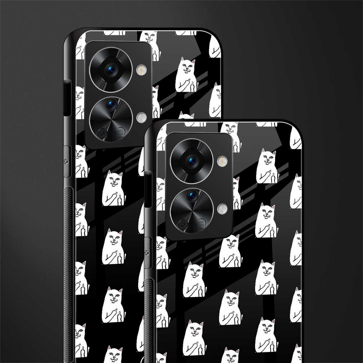 middle finger cat meme glass case for phone case | glass case for oneplus nord 2t 5g