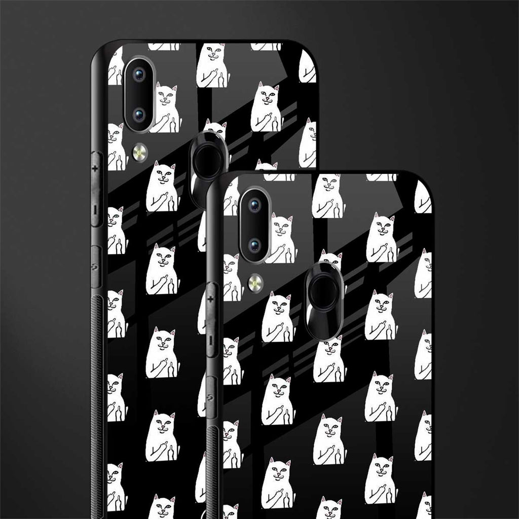 middle finger cat meme glass case for vivo y93 image-2