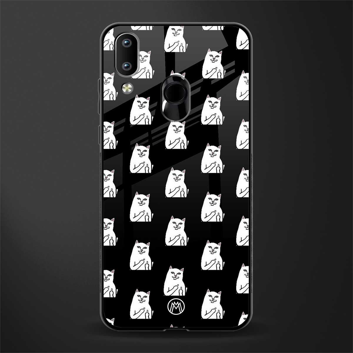 middle finger cat meme glass case for vivo y95 image