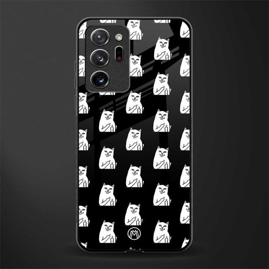 middle finger cat meme glass case for samsung galaxy note 20 ultra 5g image