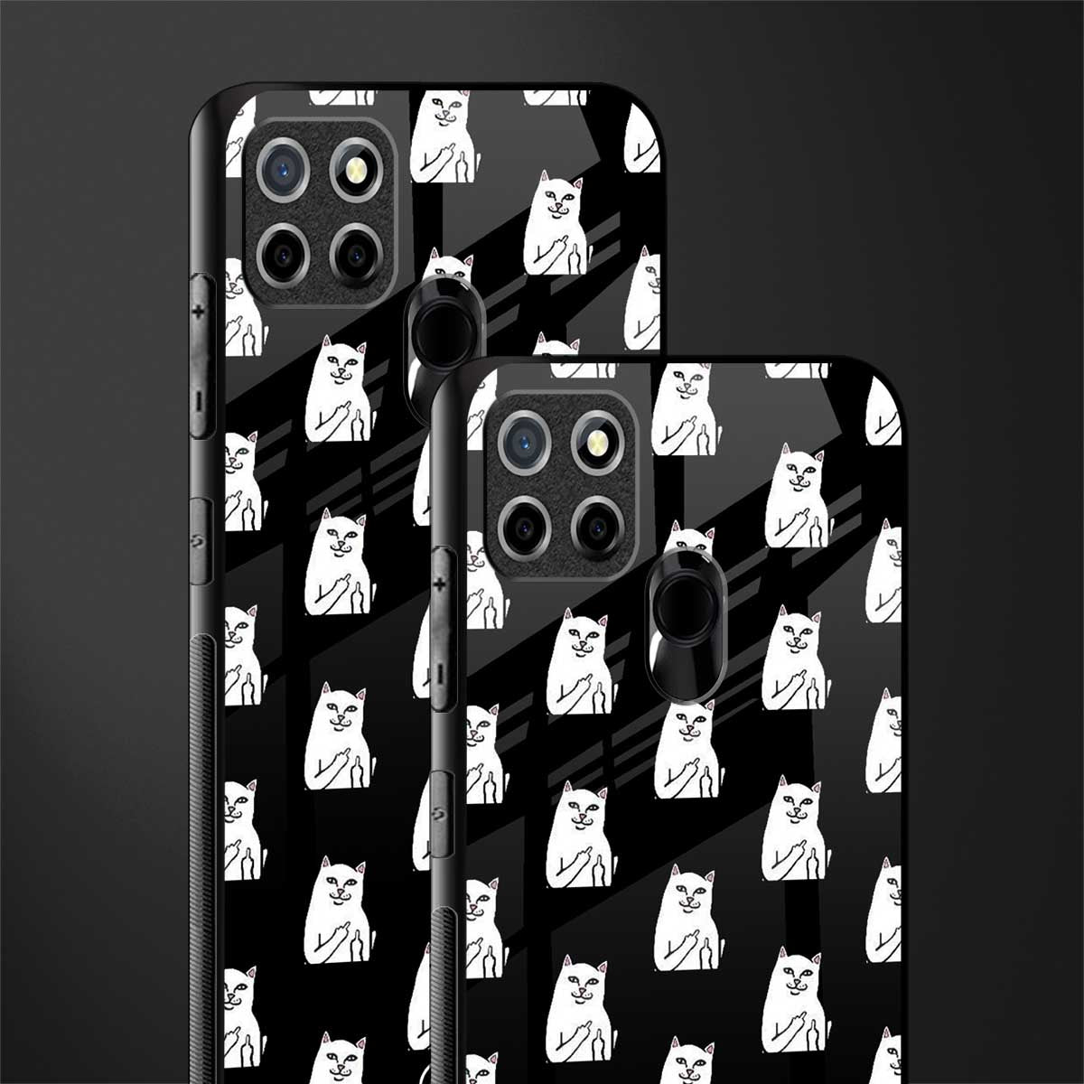 middle finger cat meme glass case for realme narzo 30a image-2