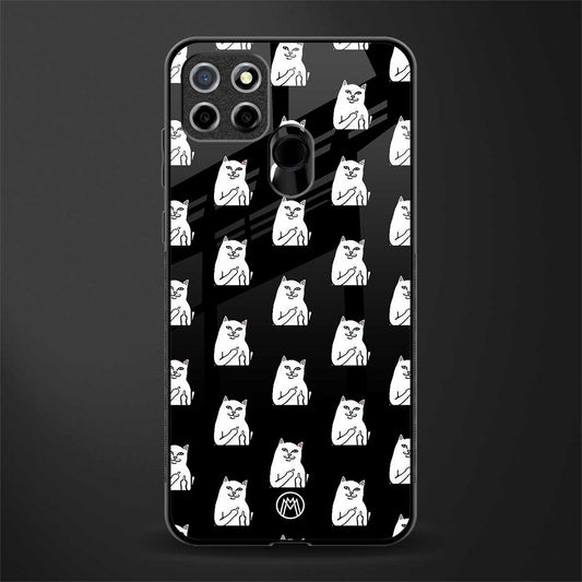 middle finger cat meme glass case for realme narzo 30a image