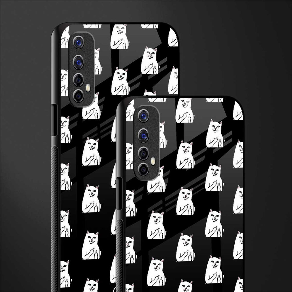 middle finger cat meme glass case for realme 7 image-2