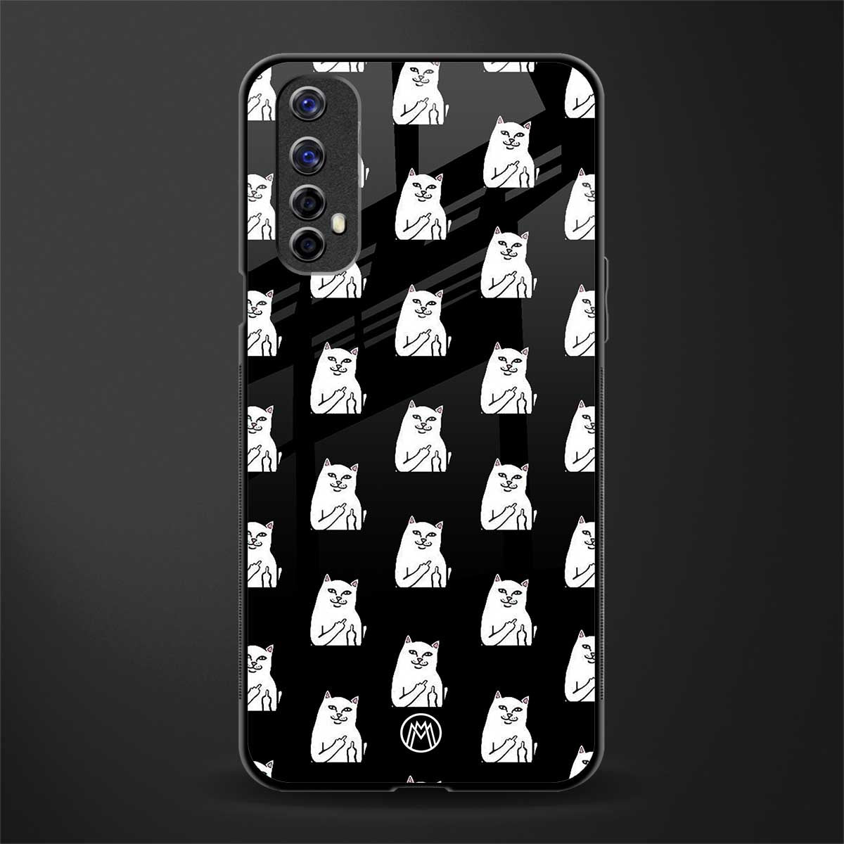 middle finger cat meme glass case for realme 7 image
