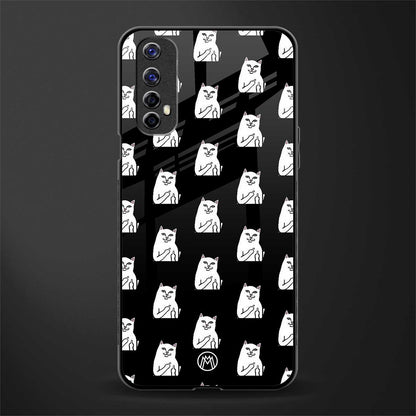 middle finger cat meme glass case for realme 7 image