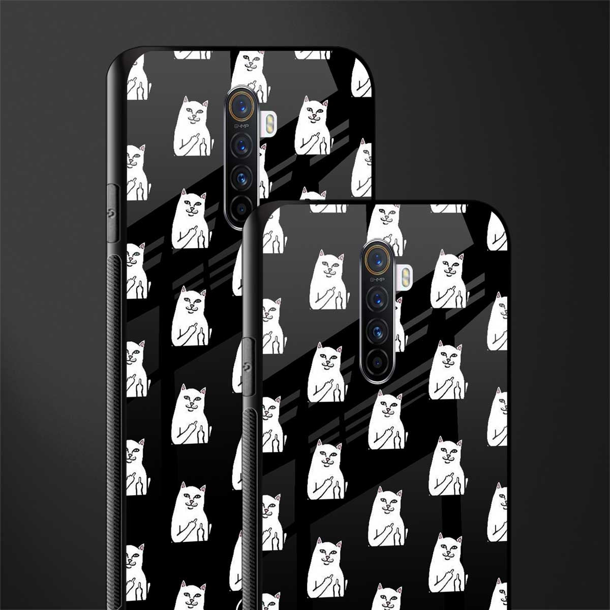 middle finger cat meme glass case for realme x2 pro image-2