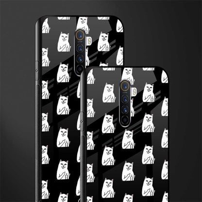 middle finger cat meme glass case for realme x2 pro image-2