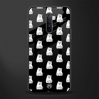 middle finger cat meme glass case for realme x2 pro image